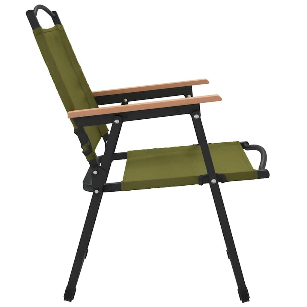 Green Oxford Fabric Folding Camping Chairs 2 Pack Z358