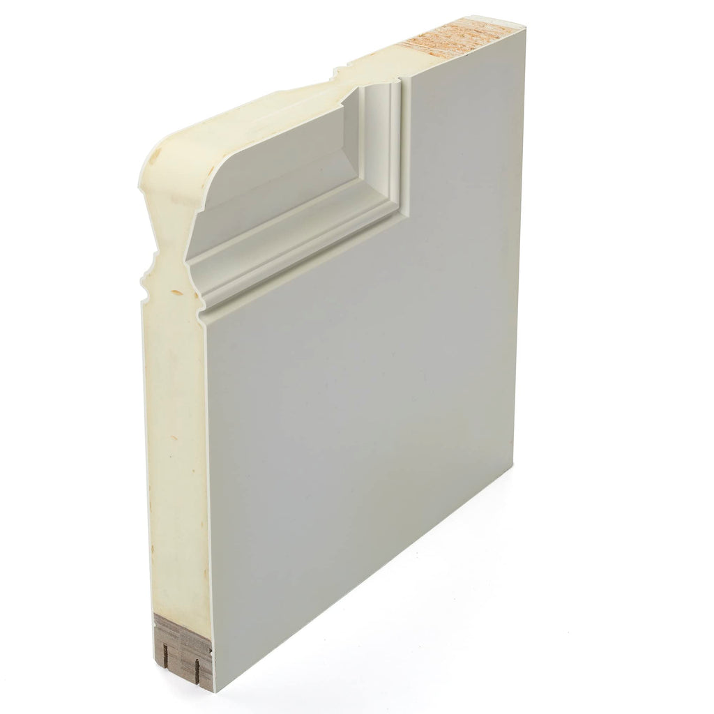Steel Primed Left Hand In-Swing Prehung Front Door 1/2 Lite 2-Panel Clear Glass 36" x 80" Q7989