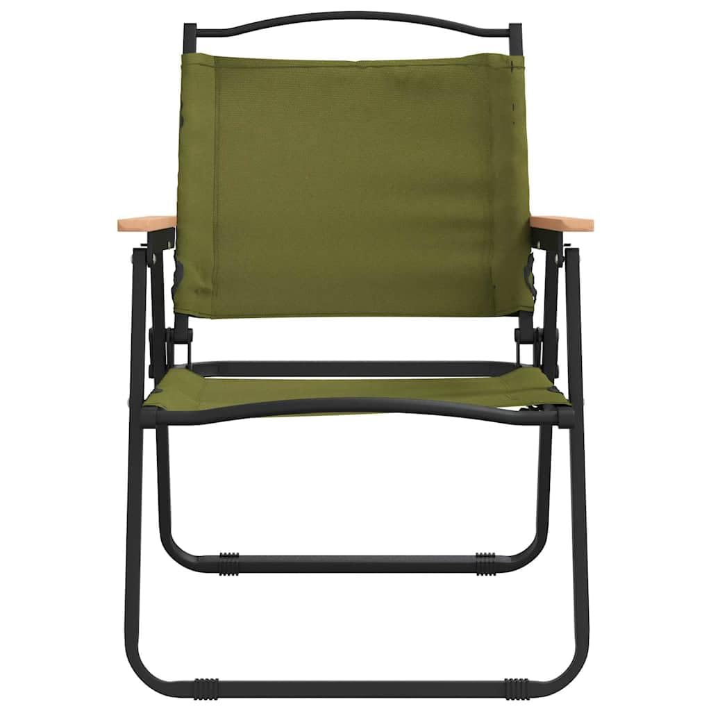 Green Oxford Fabric Folding Camping Chairs 2 Pack Z358