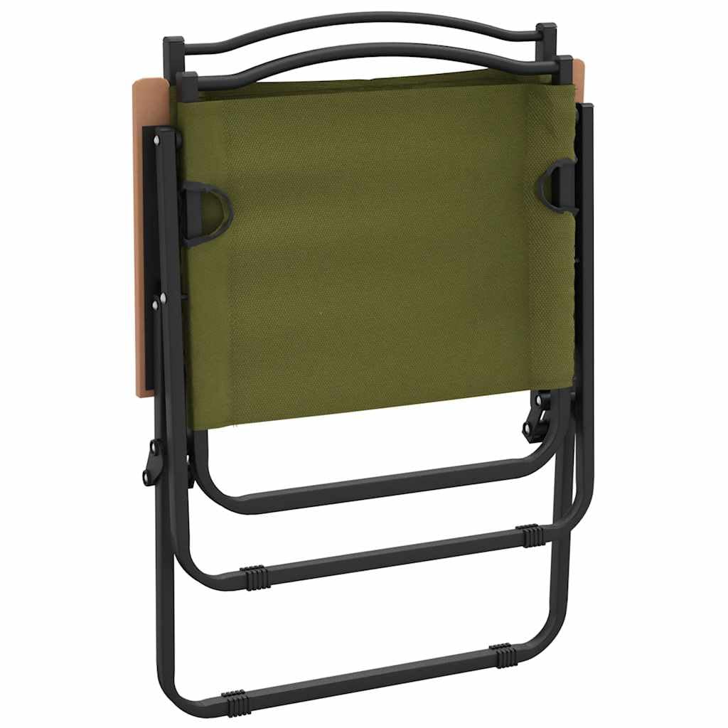 Green Oxford Fabric Folding Camping Chairs 2 Pack Z358