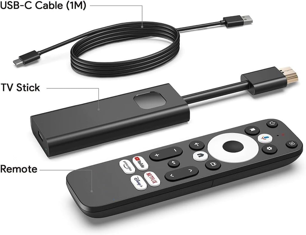 4K Android TV Stick Voice Remote Bluetooth Dual Band WiFi USB-C S820