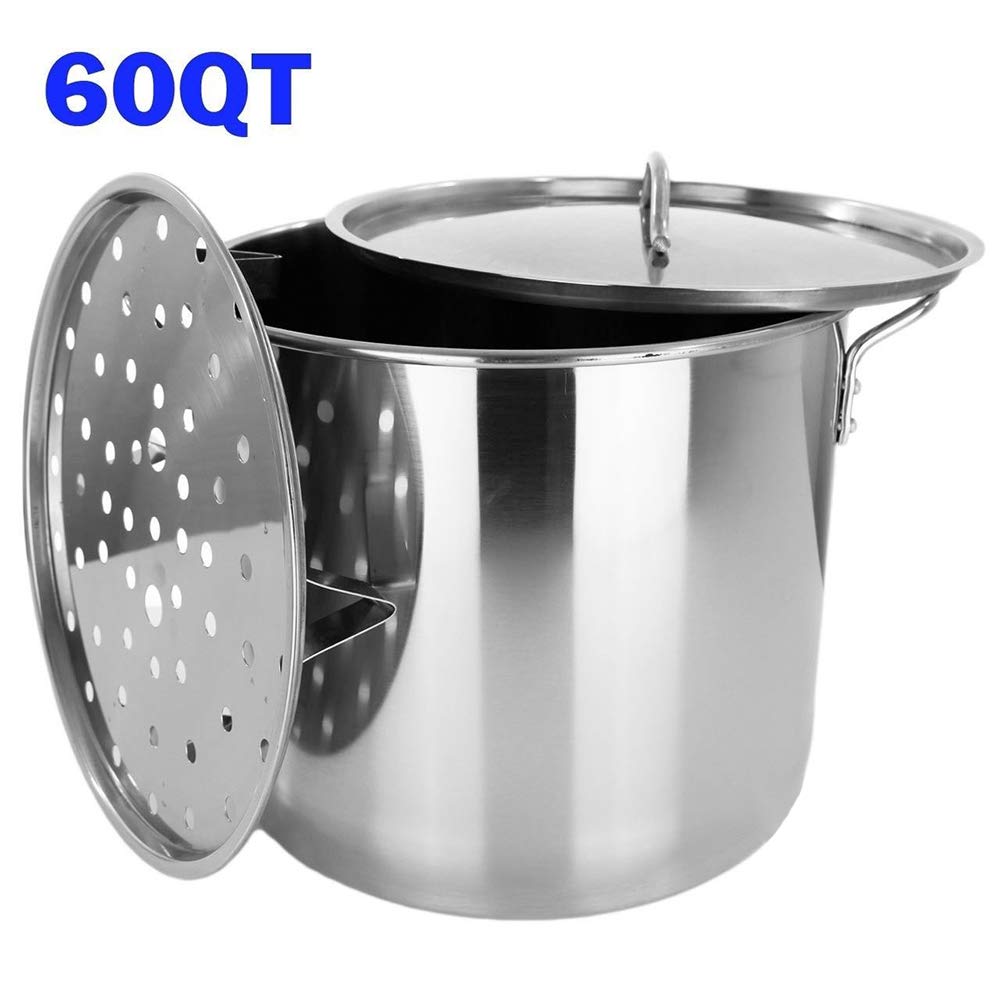 60 QT Stainless Steel Stock Pot Steamer G757