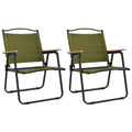 Green Oxford Fabric Folding Camping Chairs 2 Pack Z358