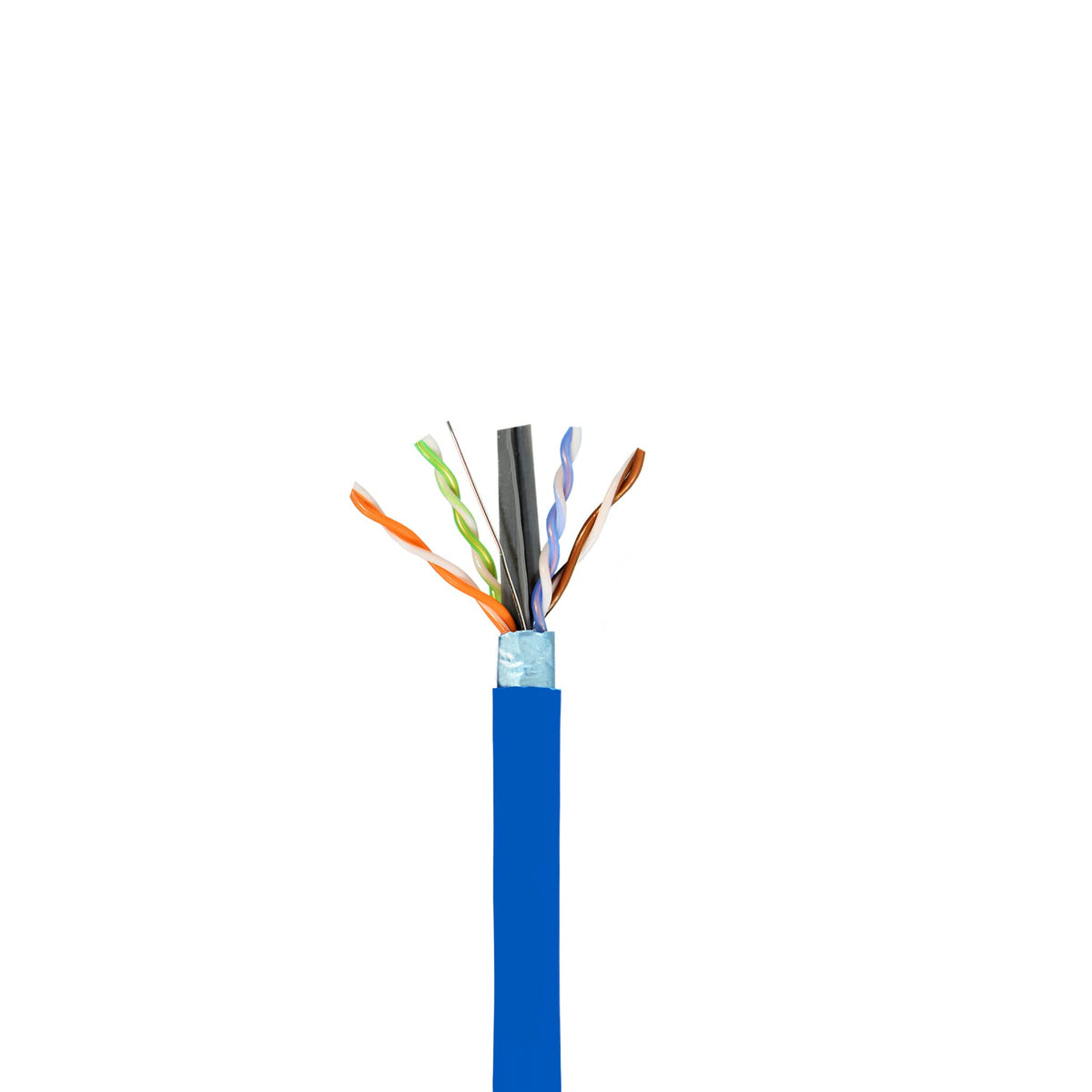 Cat6 Shielded Plenum 1000ft Solid Pure Copper Ethernet Cable Blue P987407