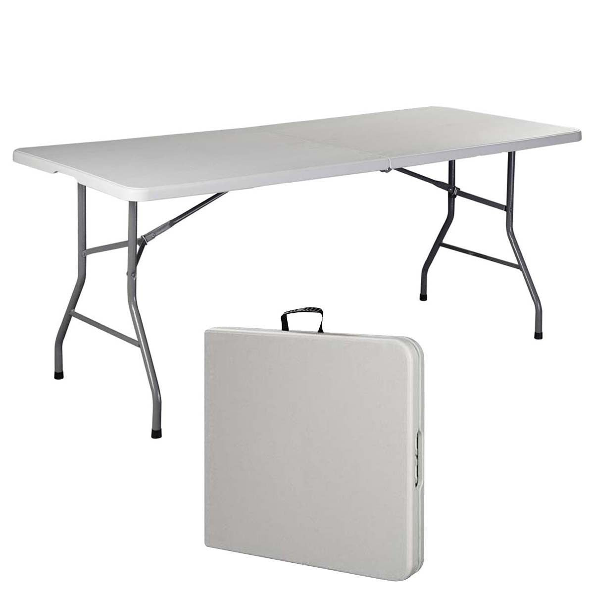 6' Folding Table Portable Plastic Indoor Outdoor White G2461