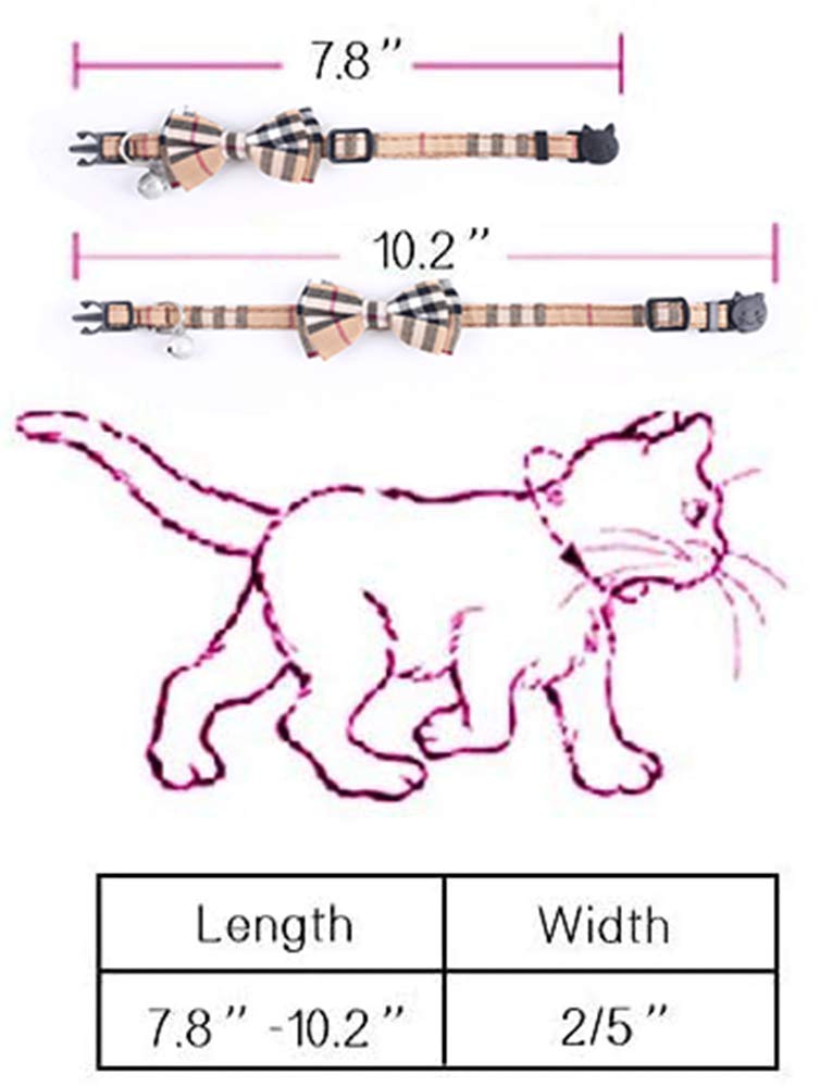 Breakaway Cat Collar with Bow Bell 2 Pack Z352