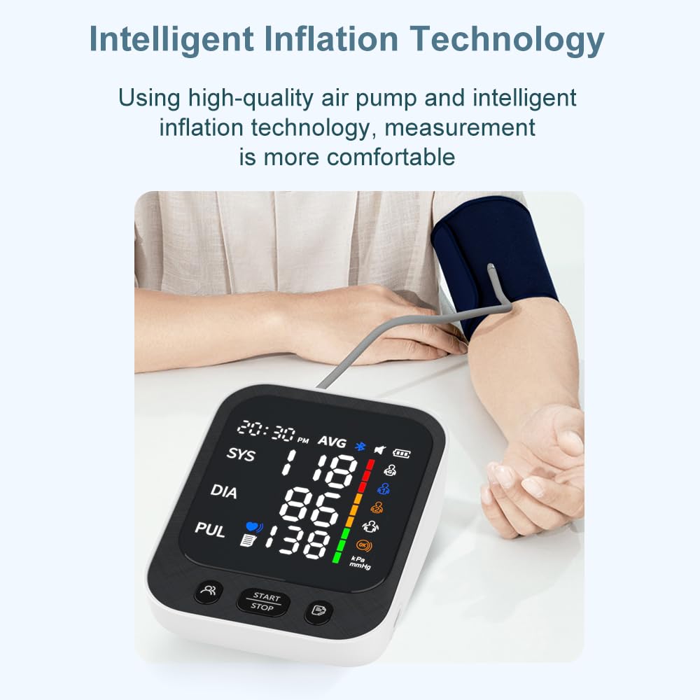 Automatic Upper Arm Blood Pressure Monitor with Large LED Screen and Adjustable Cuff J3239