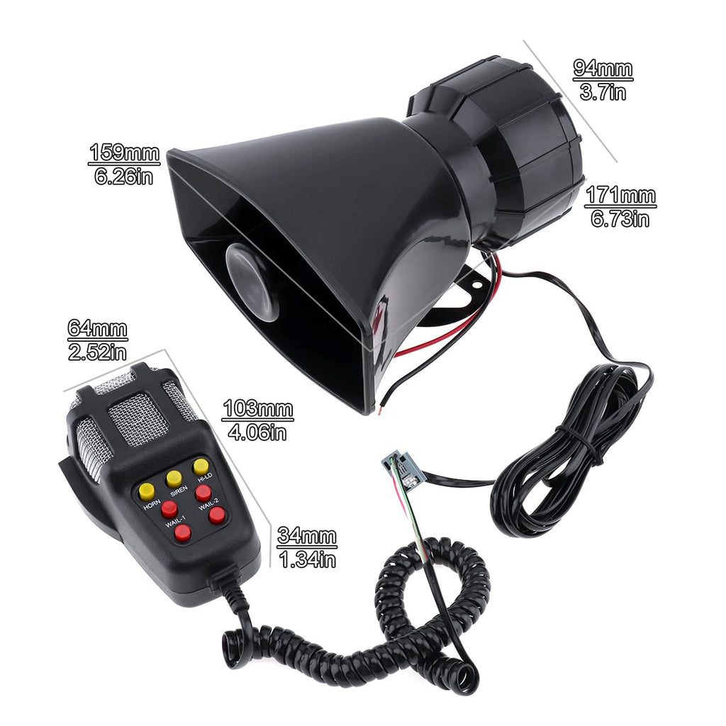 Car Siren Vehicle Horn with Mic PA Speaker System DC 12V L881403