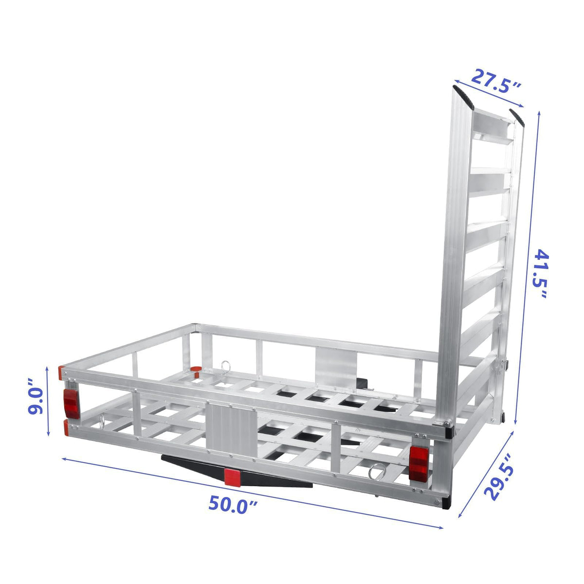 50" x 30" Aluminum Trailer Hitch Cargo Carrier with 41.5" Ramp A35768