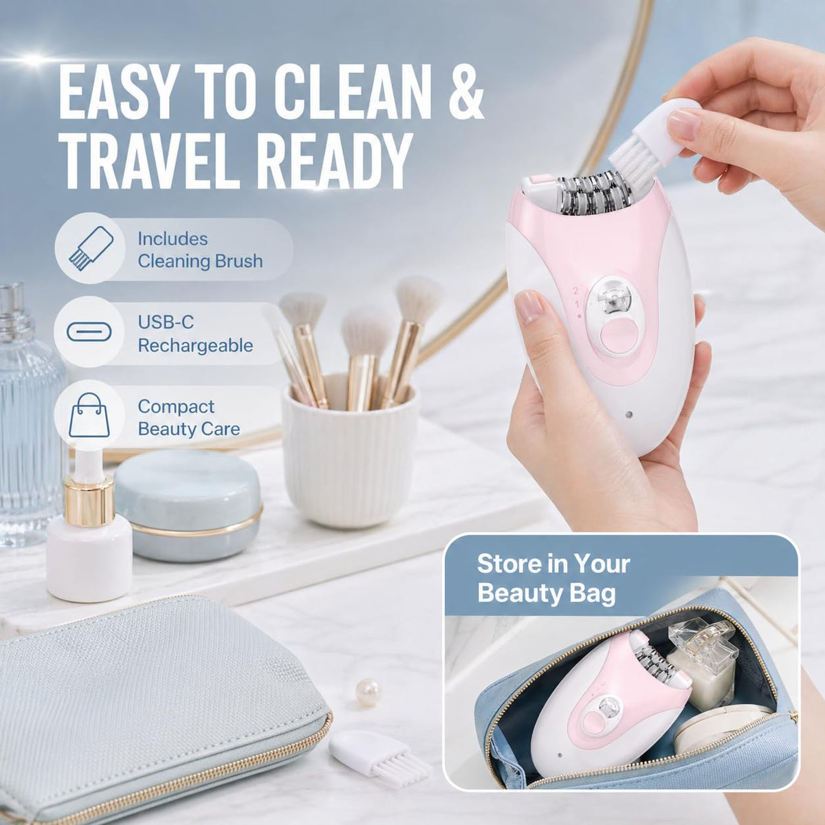 Cordless Wet Dry Epilator with 36 Tweezers Y730645
