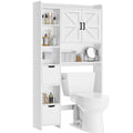White Over the Toilet Storage Cabinet with 2 Removable Drawers V793277