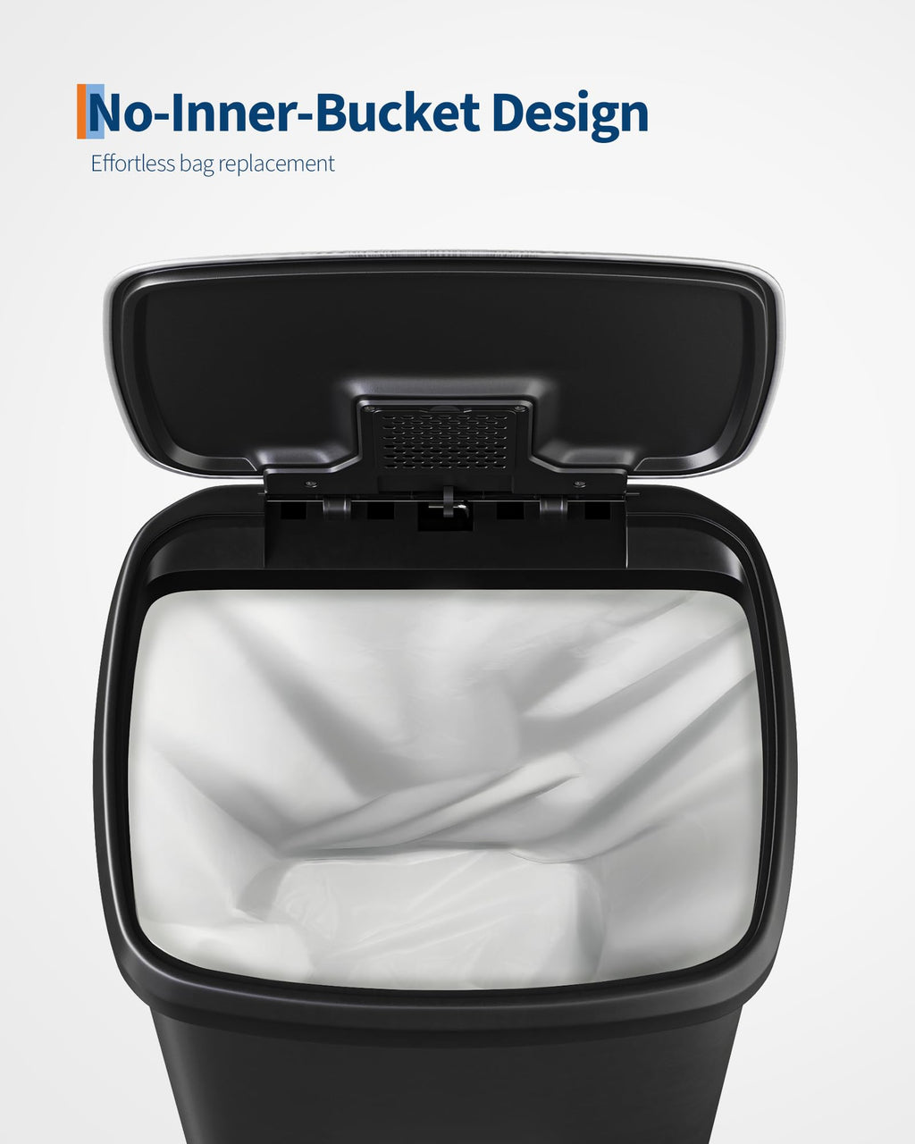 13 gal / 50 L Plastic Trash Can with Lid T733250