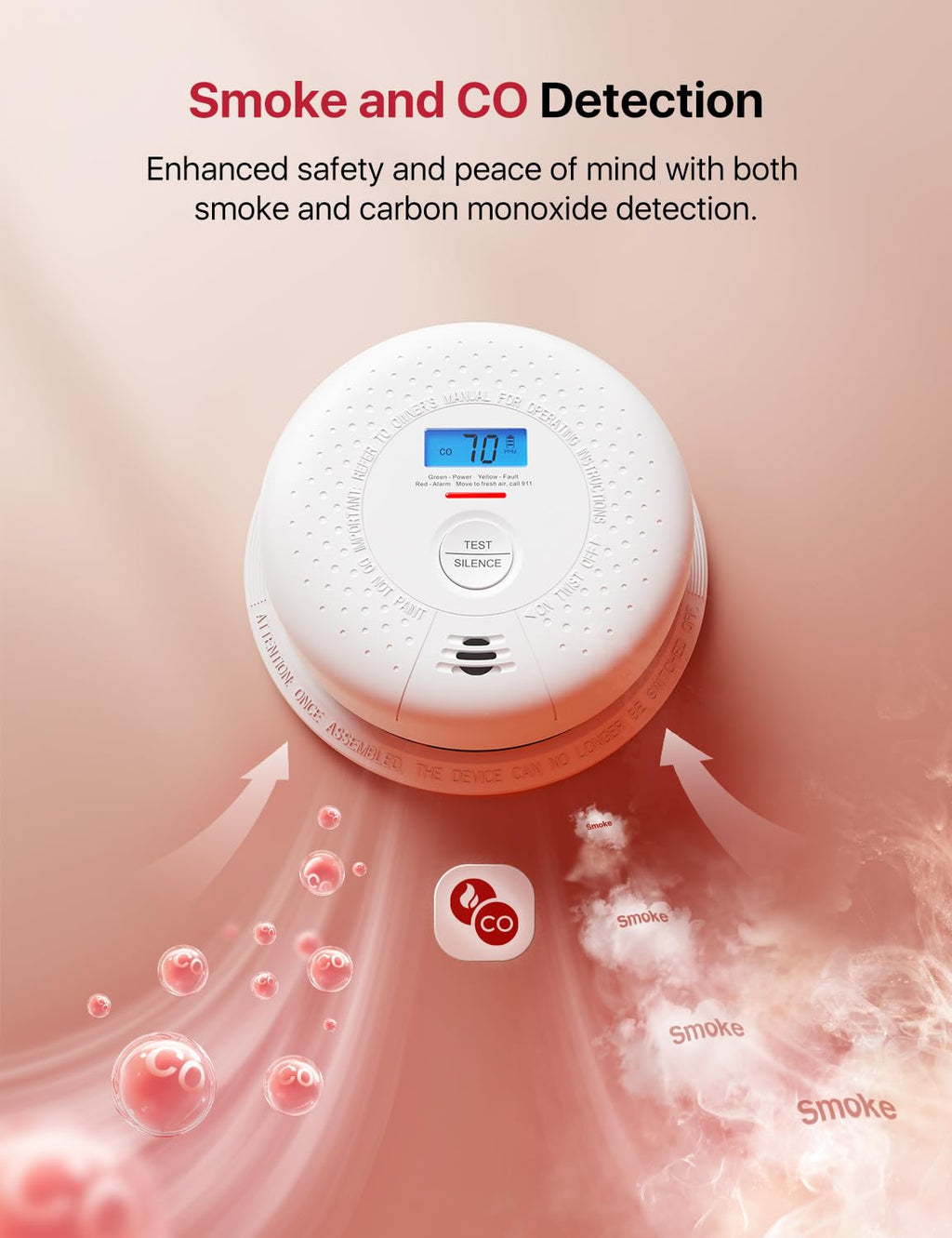 Wireless Interconnected Combination Smoke & CO Alarm Q18680