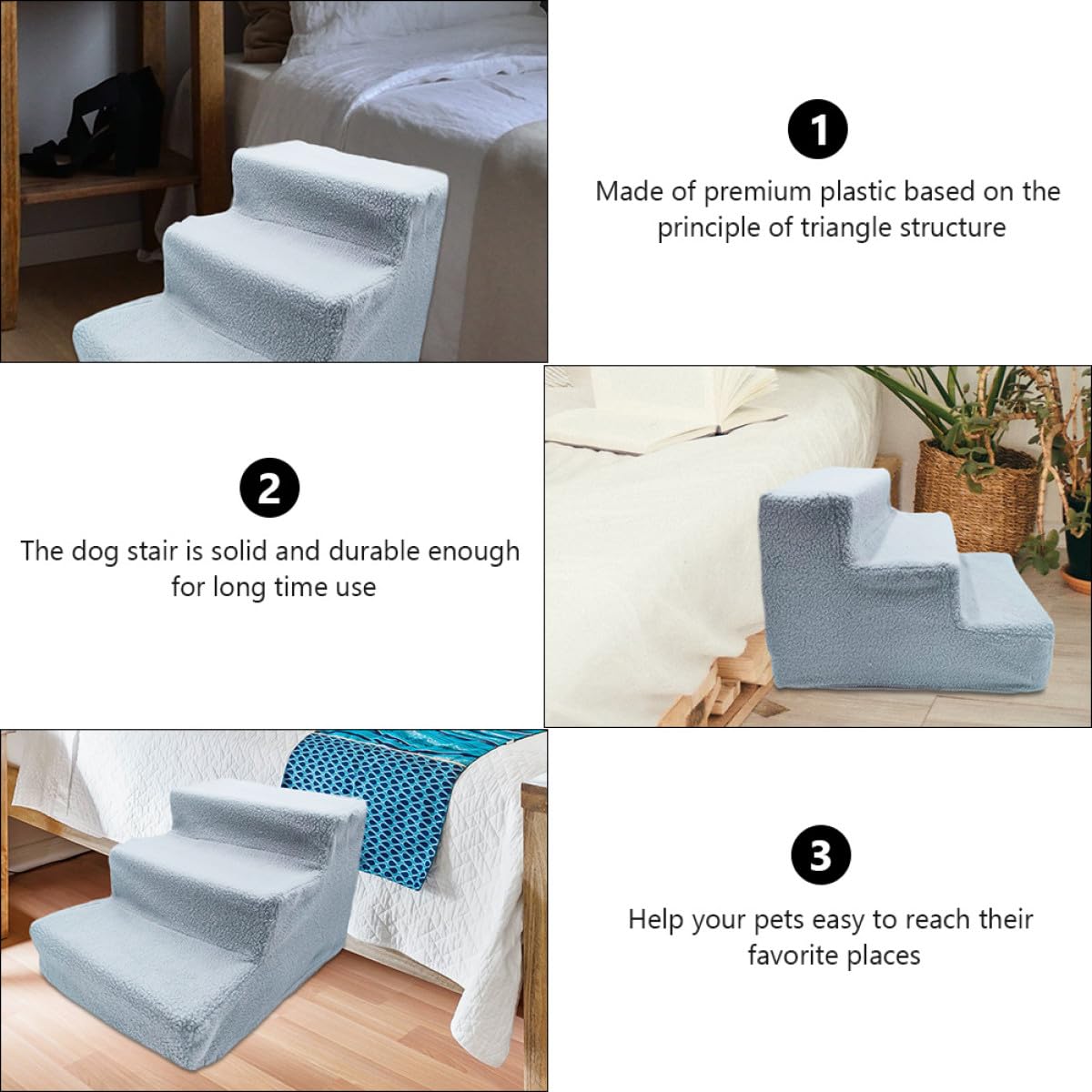 Gray Non-Slip Pet Stairs J847