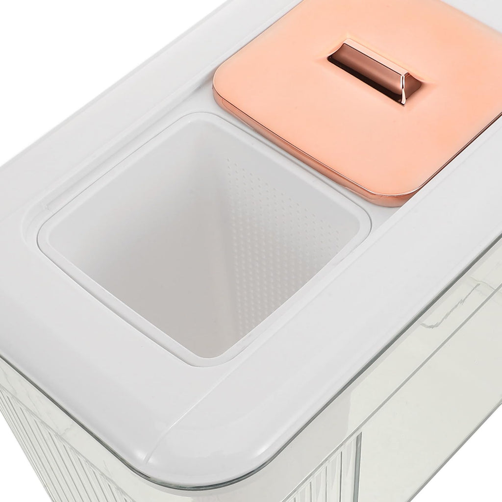 White Plastic Water Jug with Faucet and Lid B746