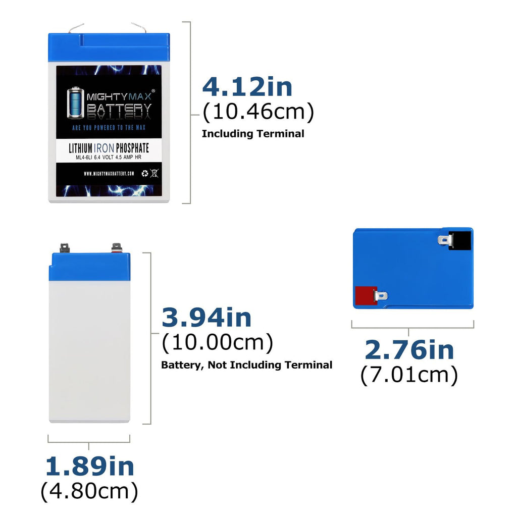 6 Volt 4.5 AH LiFePO4 Rechargeable Battery U4263