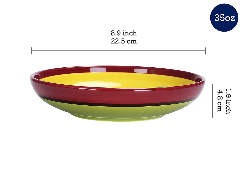 Ceramic Pasta Bowl Set of 9, Microwave & Dishwasher Safe F682