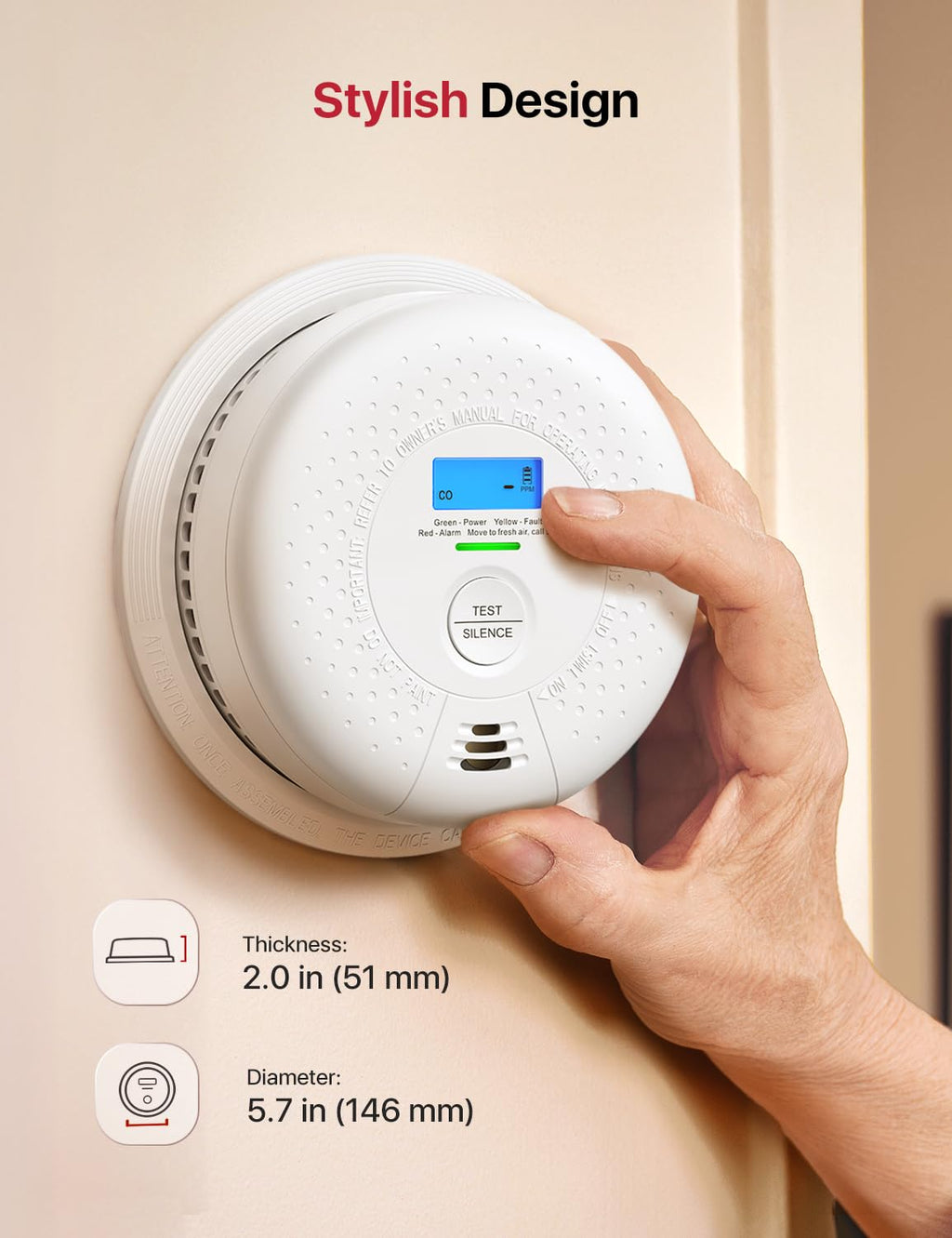 Wireless Interconnected Combination Smoke & CO Alarm Q18680