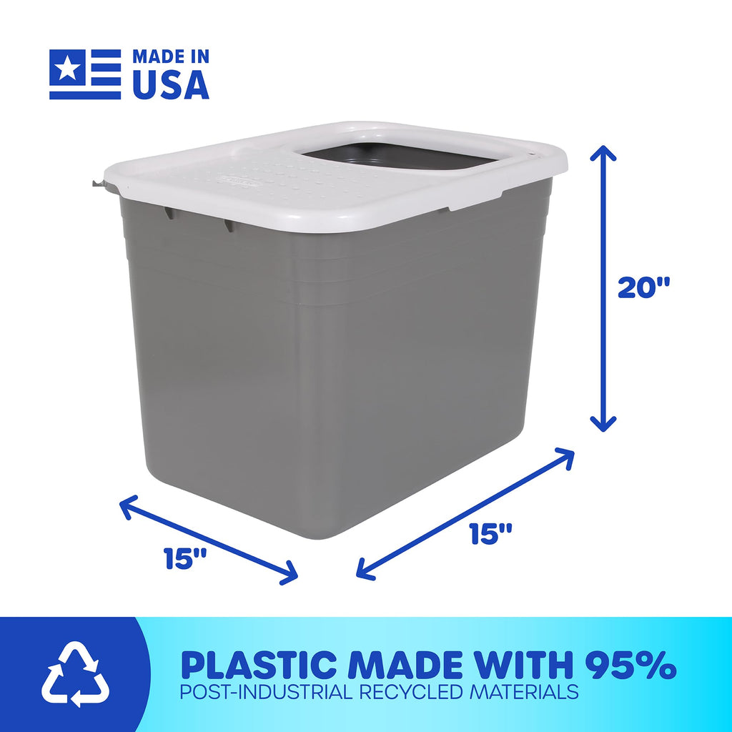 Enclosed Cat Litter Box with Hinged Lid V710032