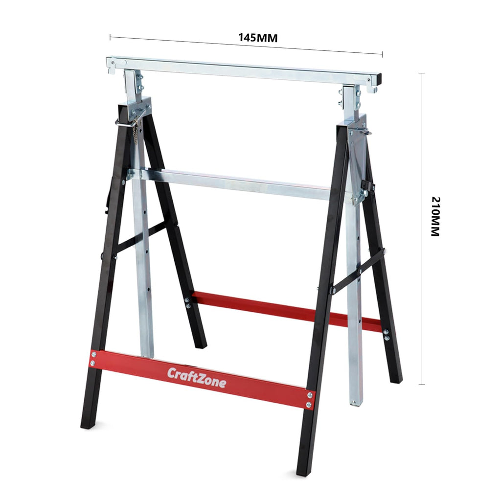Folding Saw Horses 2 Pack Adjustable Height Non-Slip Feet Y9575