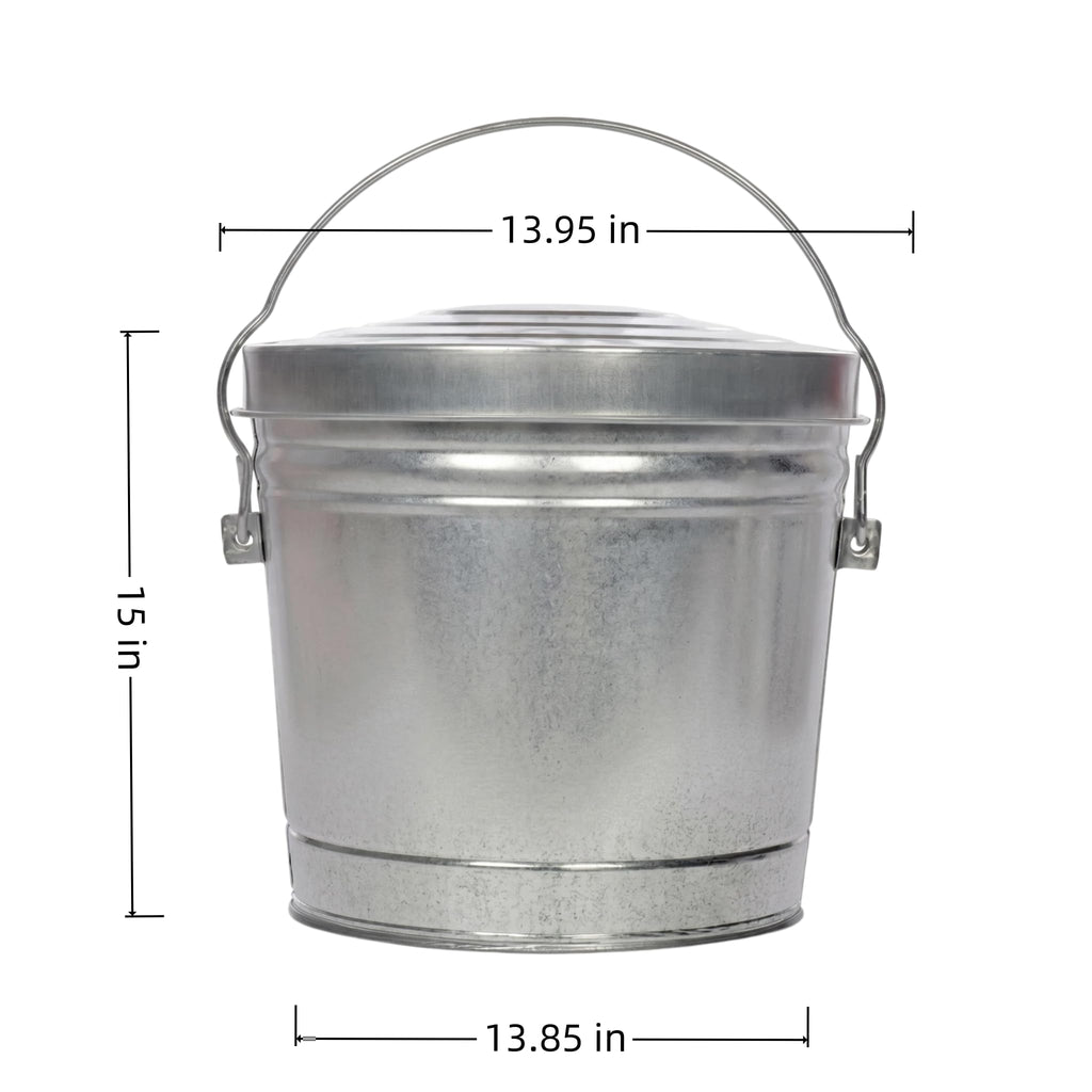 6 Gallon Galvanized Steel Locking Lid Storage Can U1400