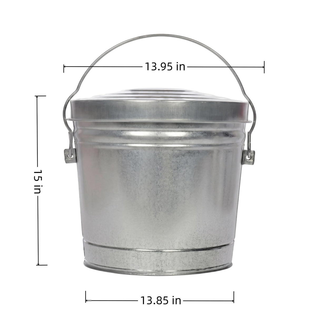 6 Gallon Galvanized Steel Locking Lid Storage Can U1400