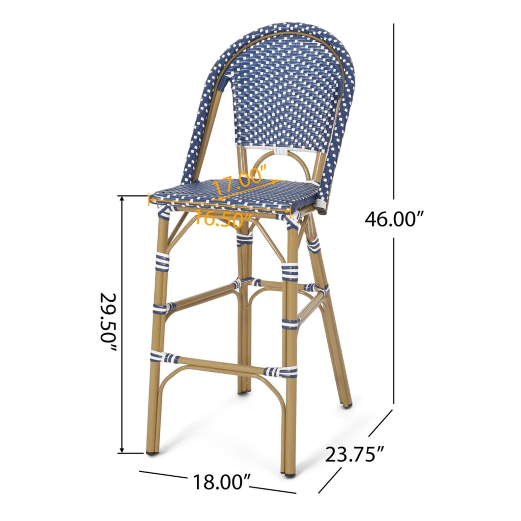 Set of 2 PE Rattan Weave Bar Stools W441