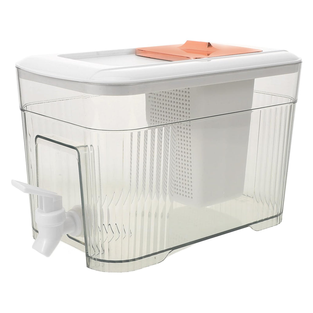 White Plastic Water Jug with Faucet and Lid B746