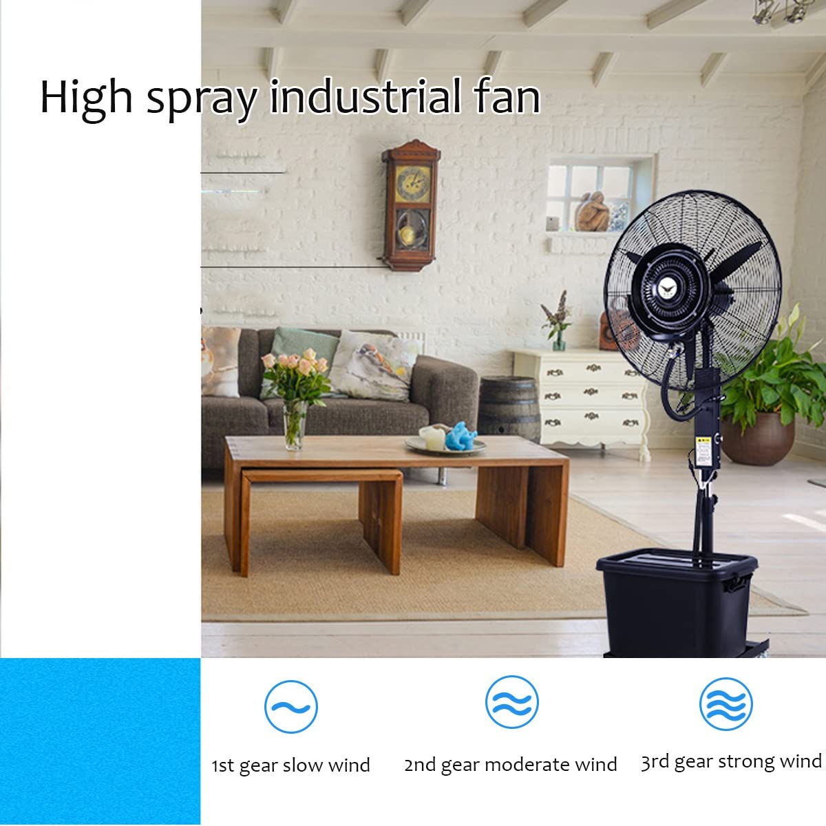 20 Inch High Velocity Metal Floor Fan with 3 Speed Settings S4822