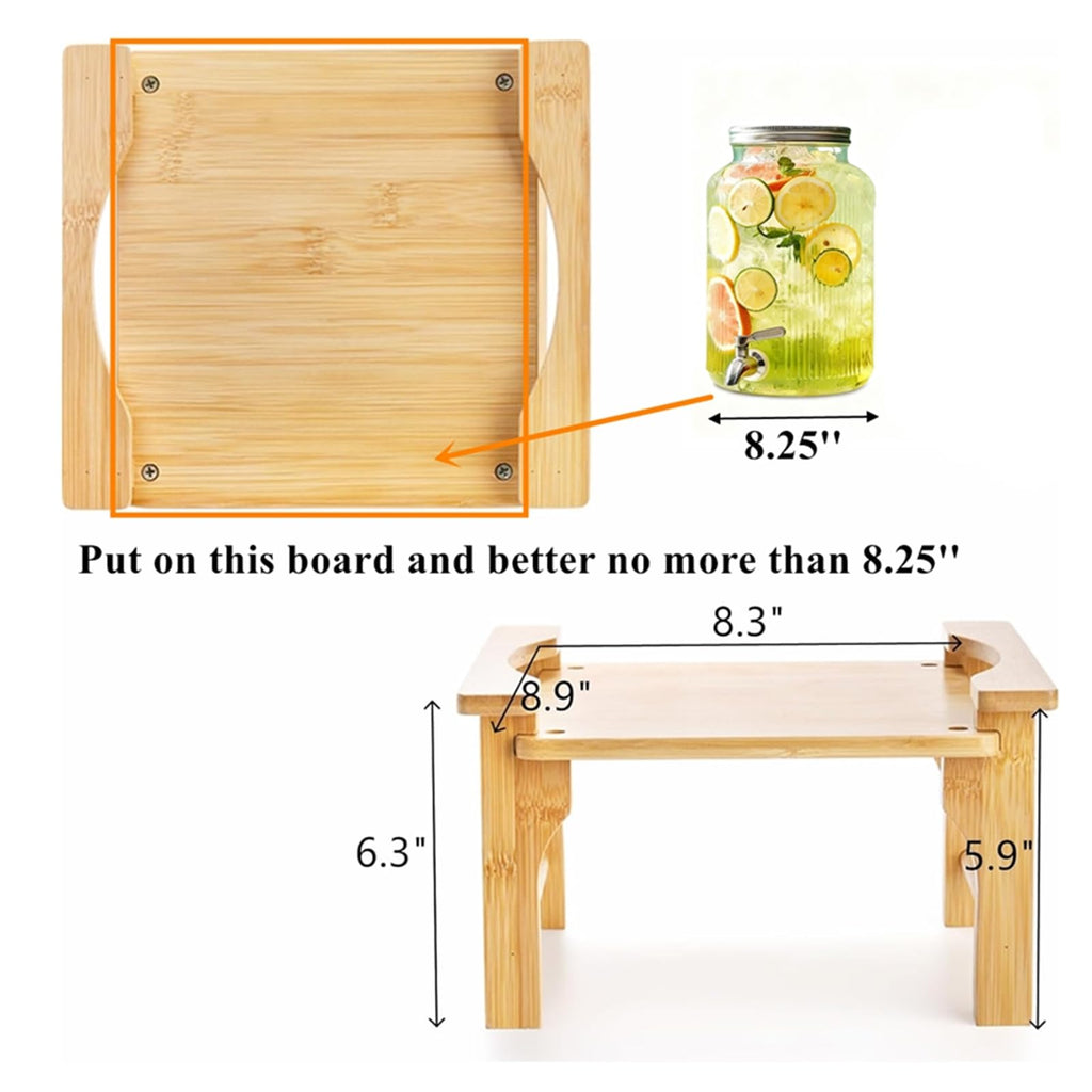 2 Pack Natural Bamboo Beverage Dispenser Stand S3763