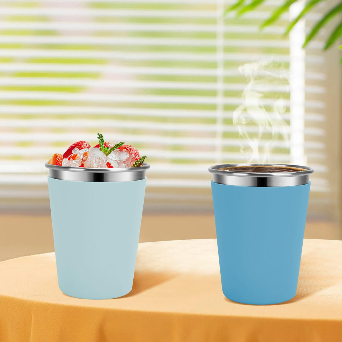 Stainless Steel Kids Cups with Lids, 12oz Spill Proof, 2 Pack U686