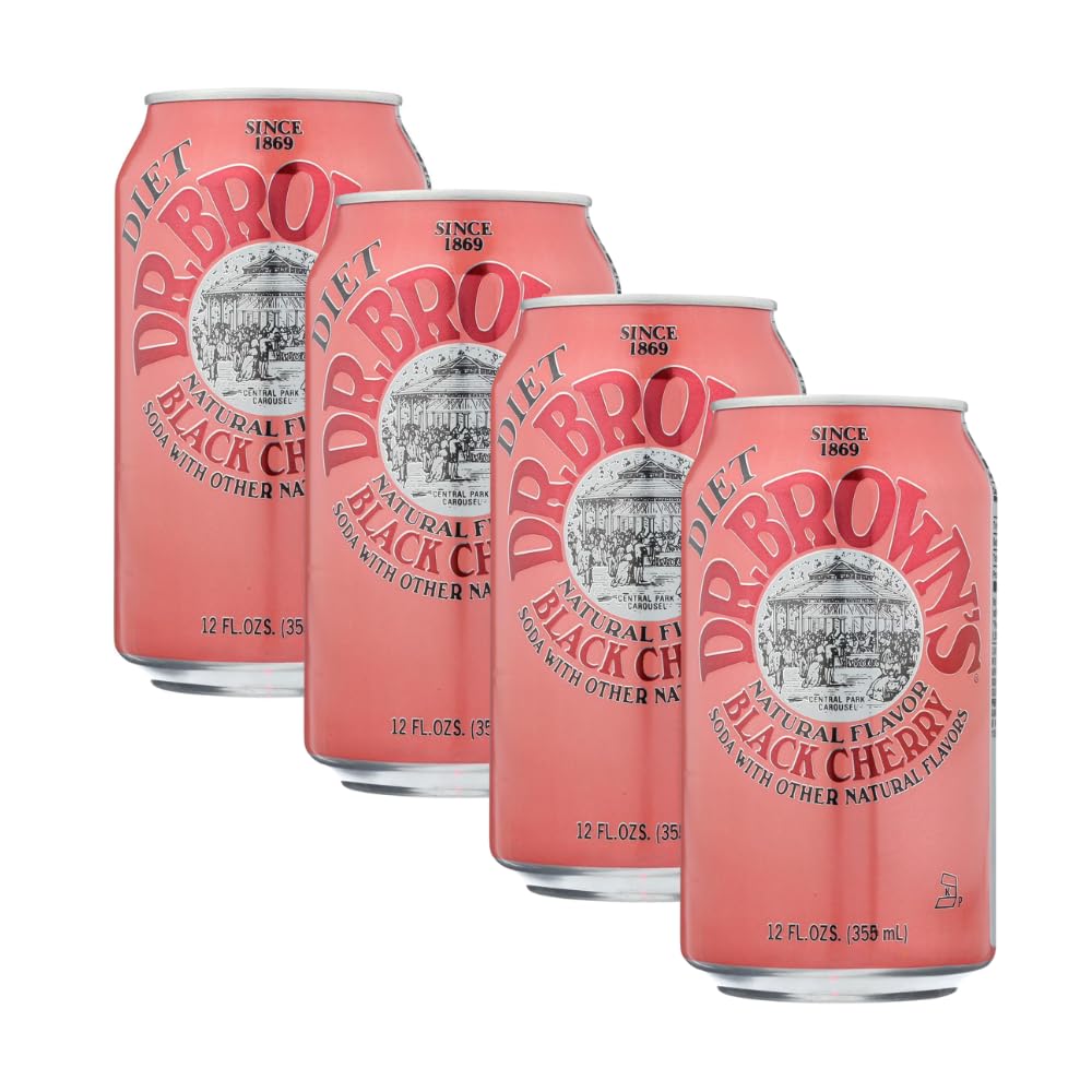 Black Cherry Diet Soda 12 Fl Oz (Pack of 4) I562424