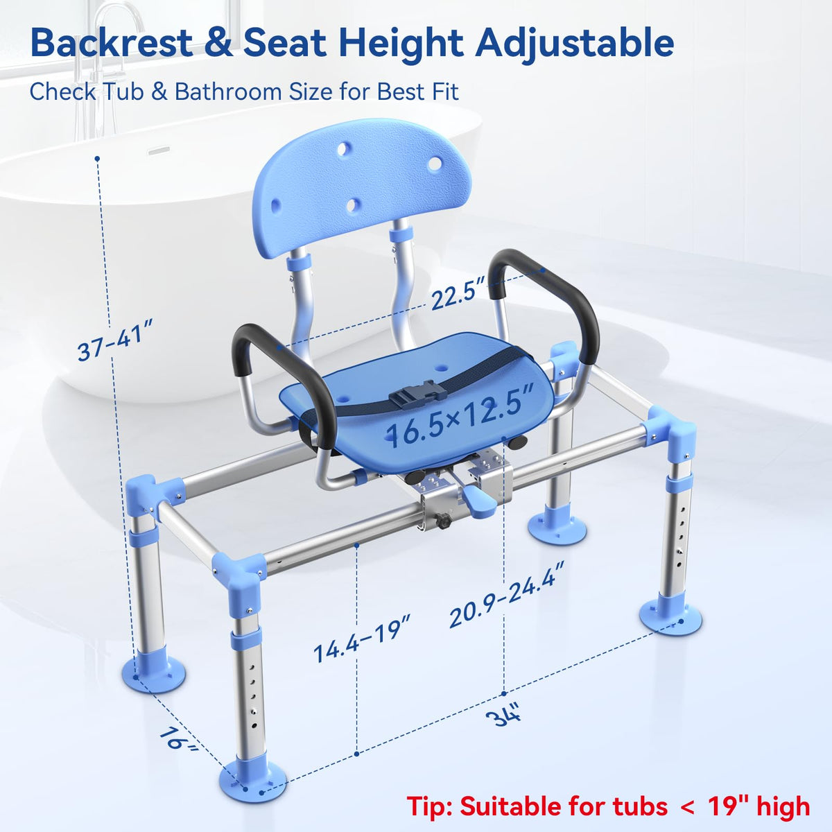 Sliding Shower Chair Tub Transfer Bench E6345