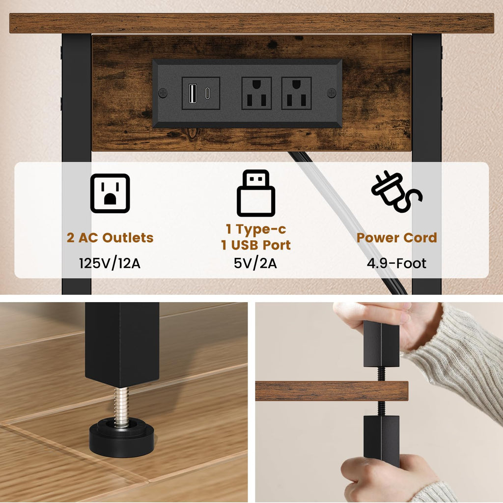 Tall End Table with Charging Station M55786