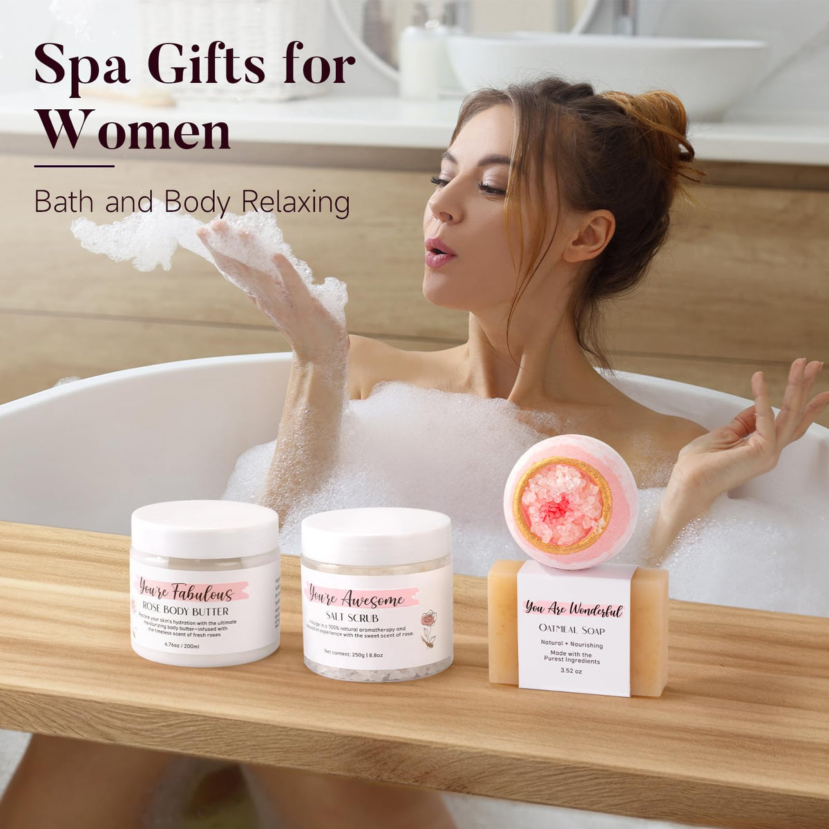 Pink 13Pcs Spa Bath Set Z322973