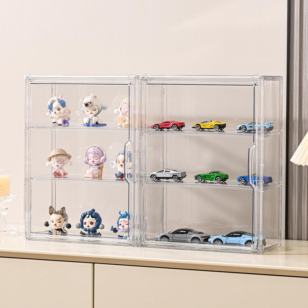 3 Tier Clear Acrylic Display Case with Magnetic Door C950