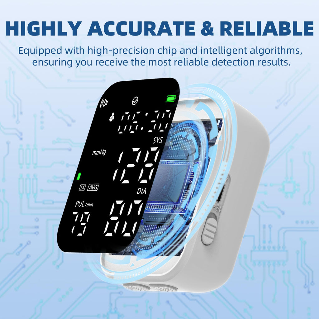Black Digital Rechargeable Wrist Blood Pressure Monitor S734361
