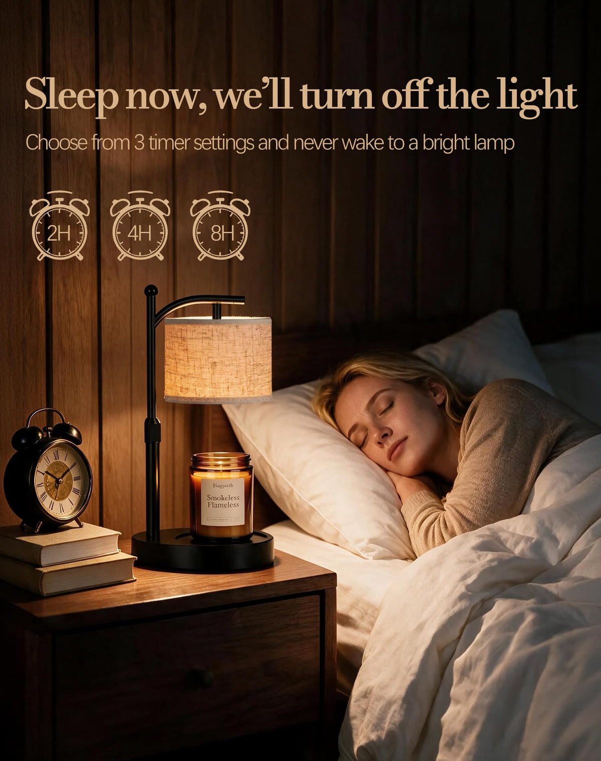 Adjustable Height Candle Warmer Lamp with Timer & Dimmer V85058