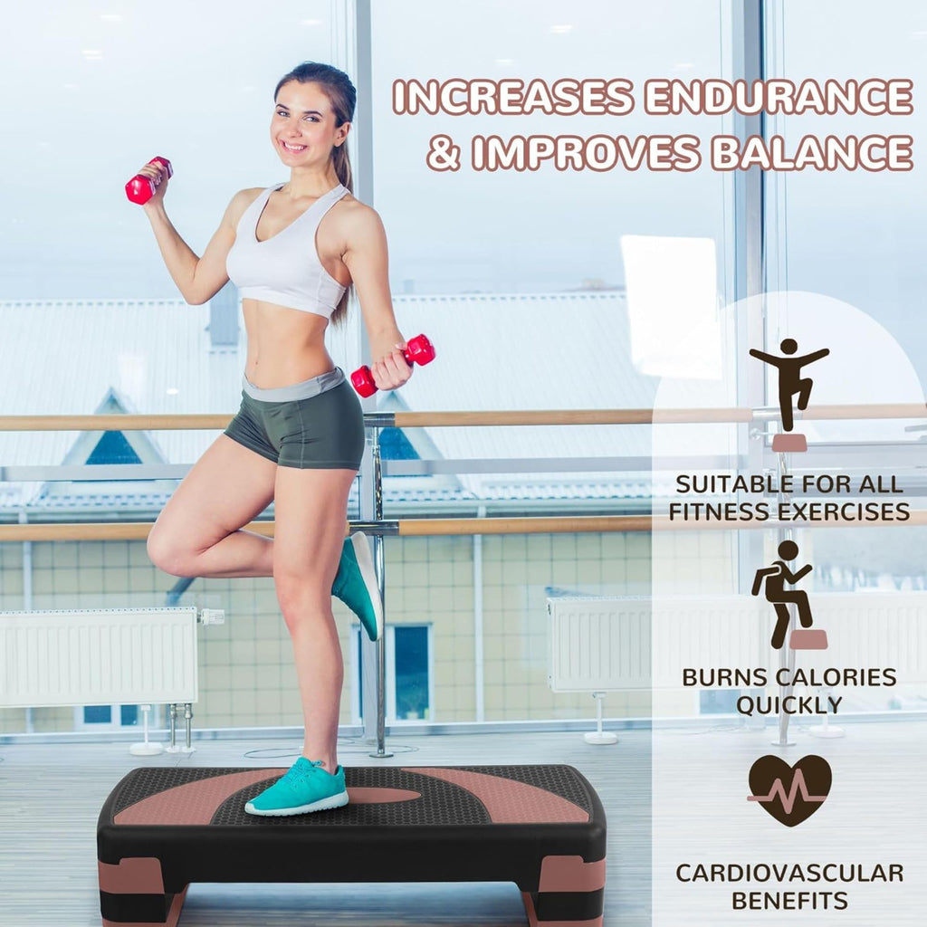 31" Adjustable Step Aerobic Platform with 4 Stackable Risers H333