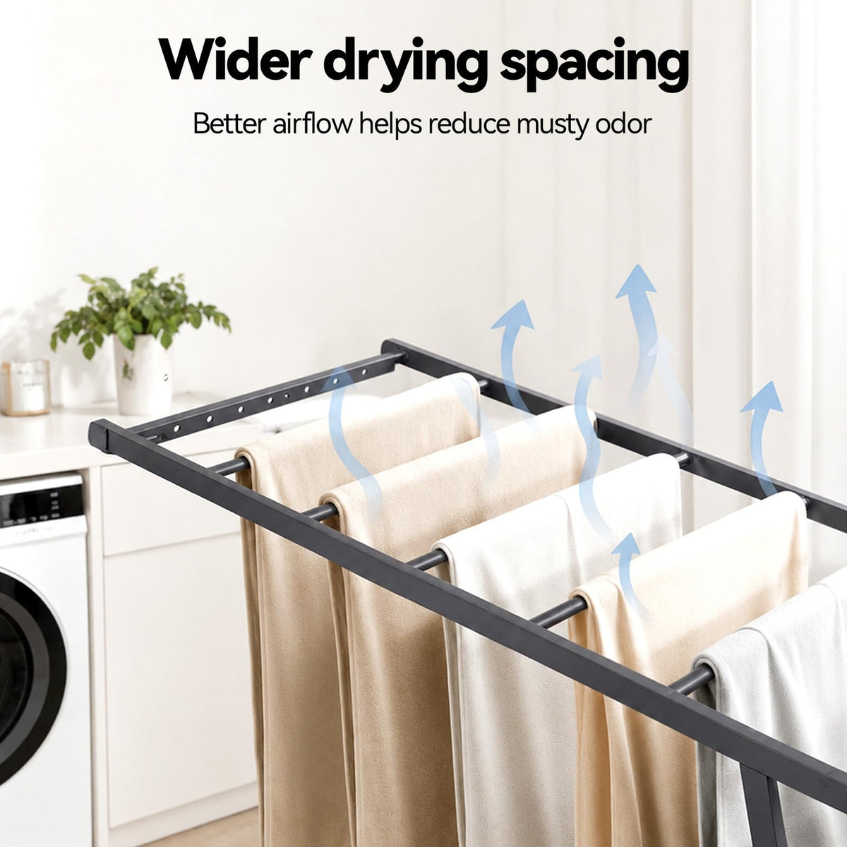 Foldable Metal Clothes Drying Rack with Wheels N161136