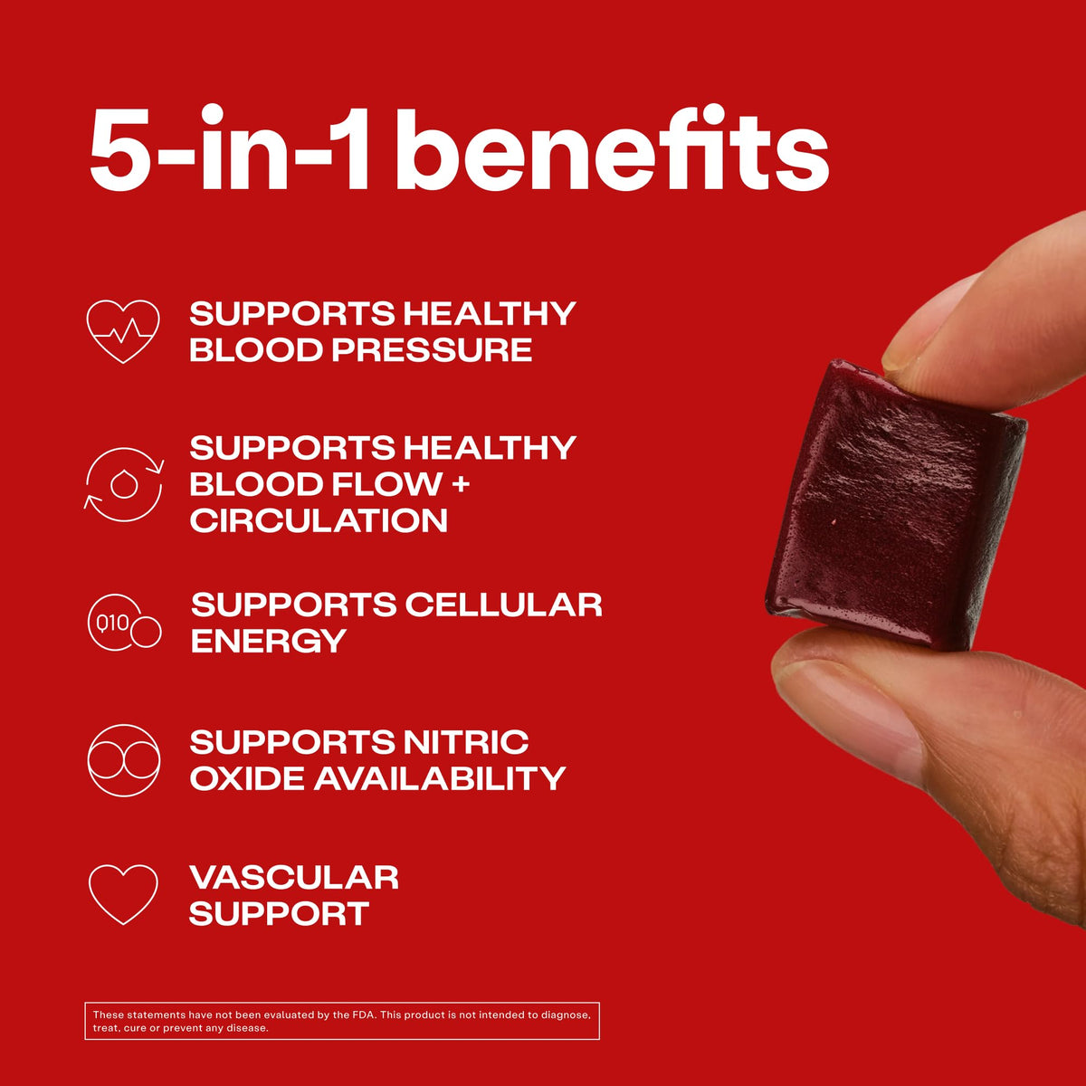 SuperBeets 5-in-1 Heart Chews 150mg CoQ10 60 Ct J35780