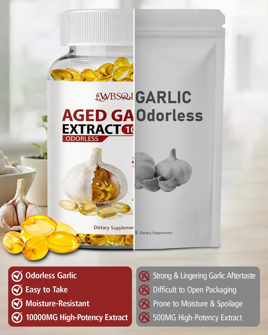 Aged Garlic Extract 10,000 mg 300 Softgels G5222
