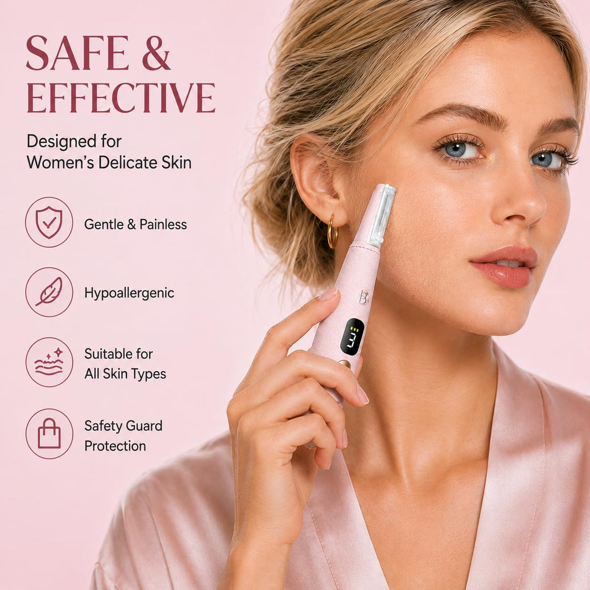 Rechargeable Sonic Dermaplane Razor with 10 Refills S744175