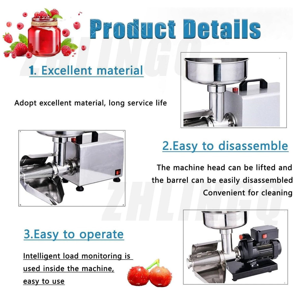 450W Stainless Steel Electric Tomato Strainer U49744