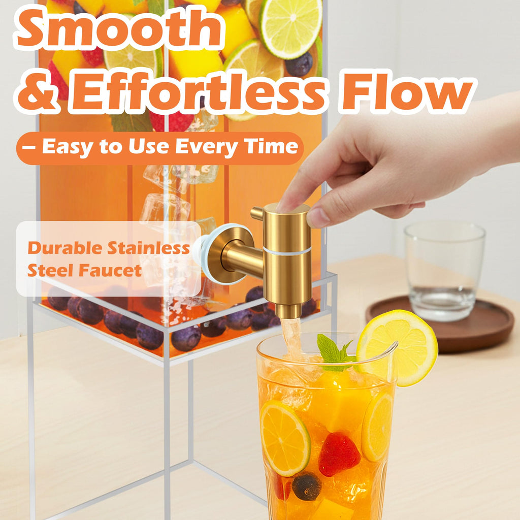 2 Gallon Drink Dispenser with Airtight Valve and Acrylic Stand X9688