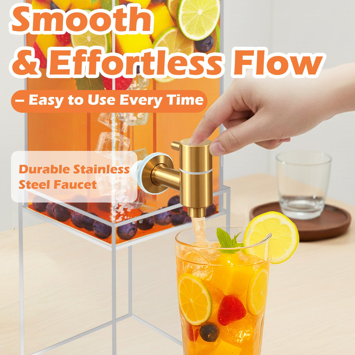 2 Gallon Drink Dispenser with Airtight Valve and Acrylic Stand X9688