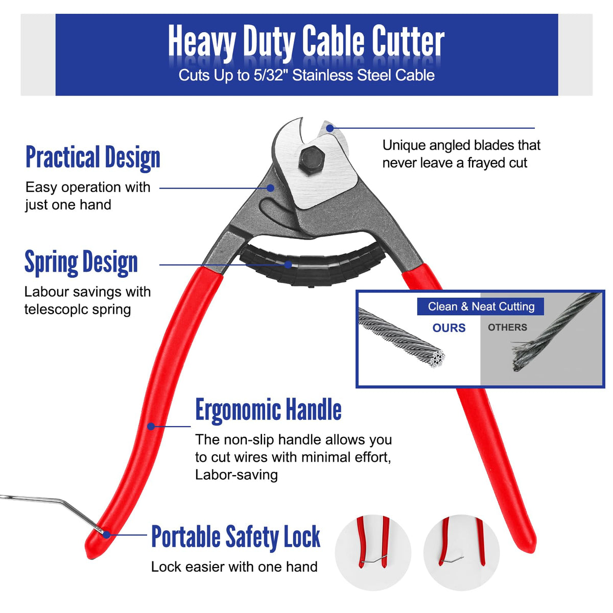 1000FT 1/8" Black Stainless Steel Cable with Cutter U6083