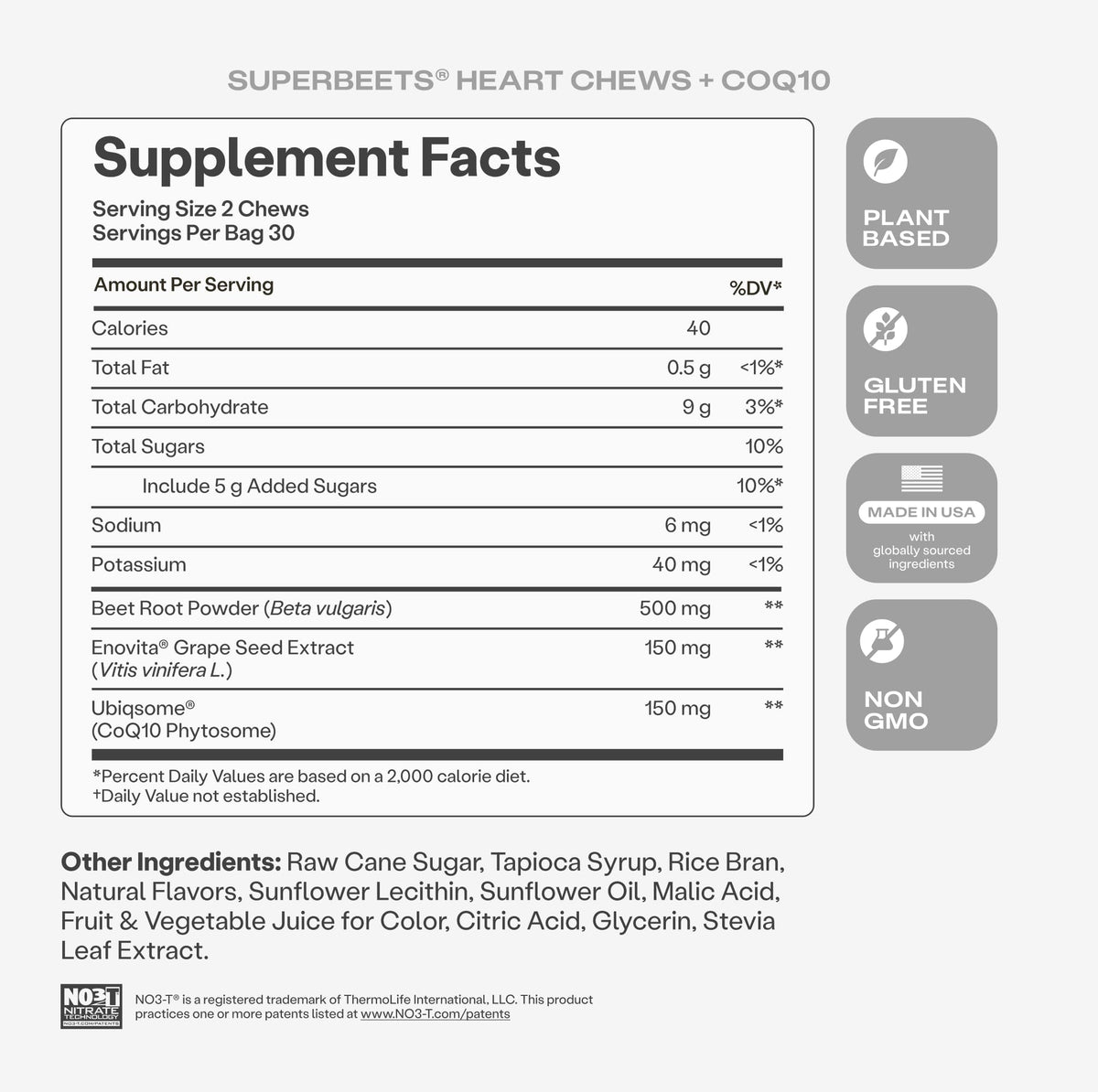 SuperBeets 5-in-1 Heart Chews 150mg CoQ10 60 Ct J35780