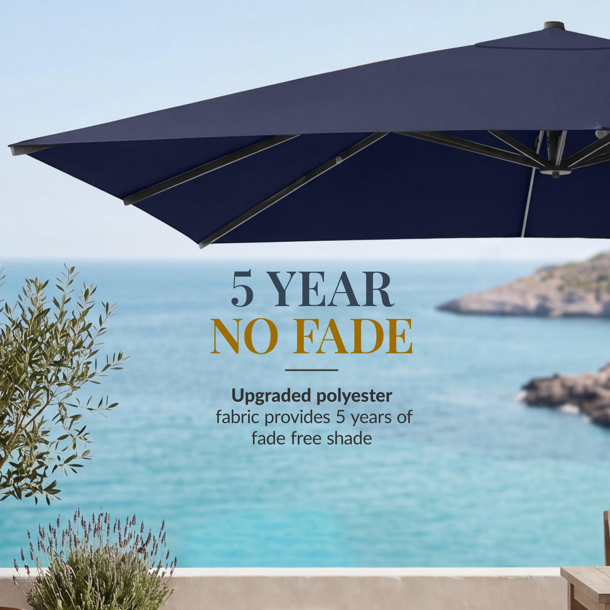 10x10ft Cantilever Patio Umbrella with 260 GSM Canopy and Aluminum Frame M434570
