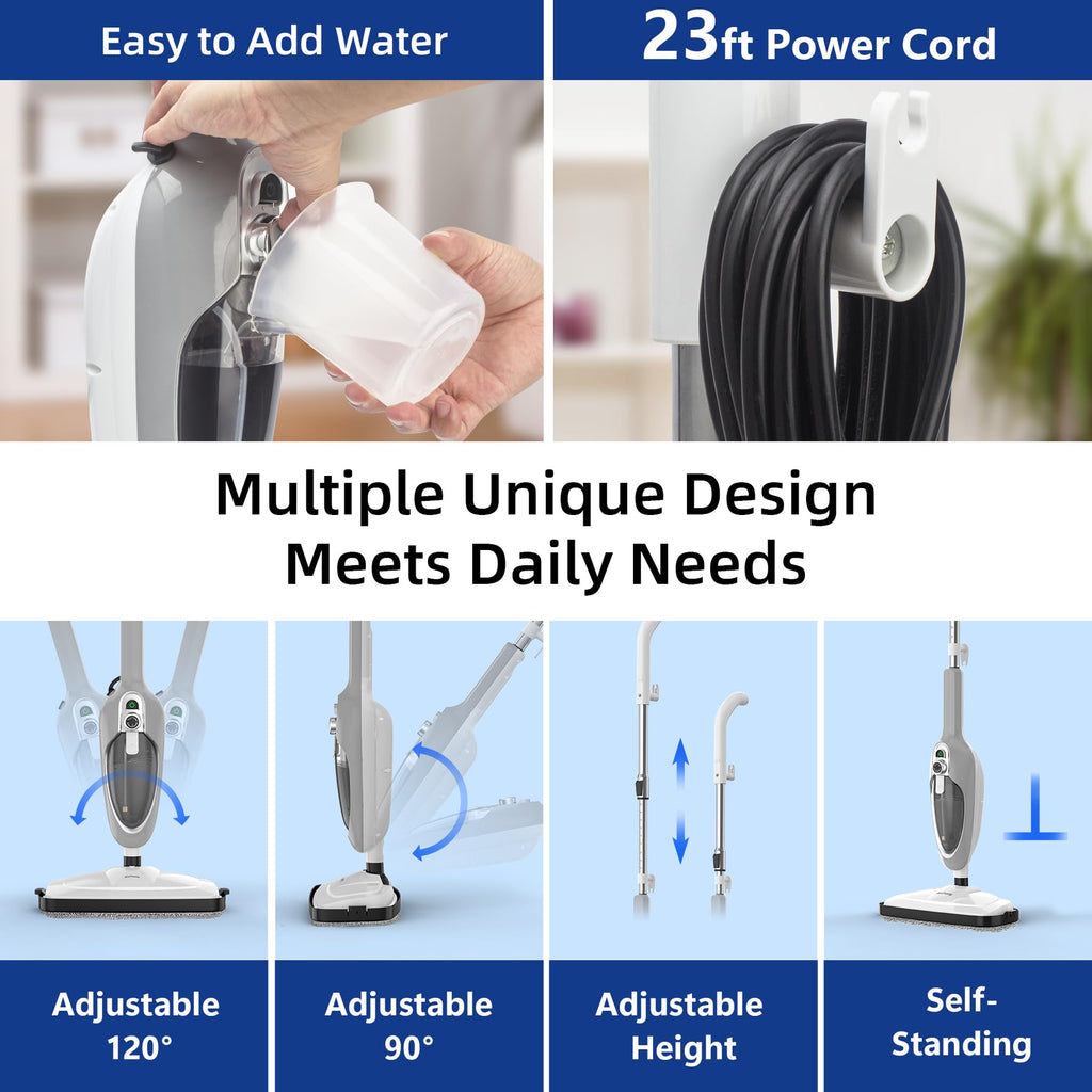 10-in-1 Handheld Steam Mop with 11 Accessories Y763